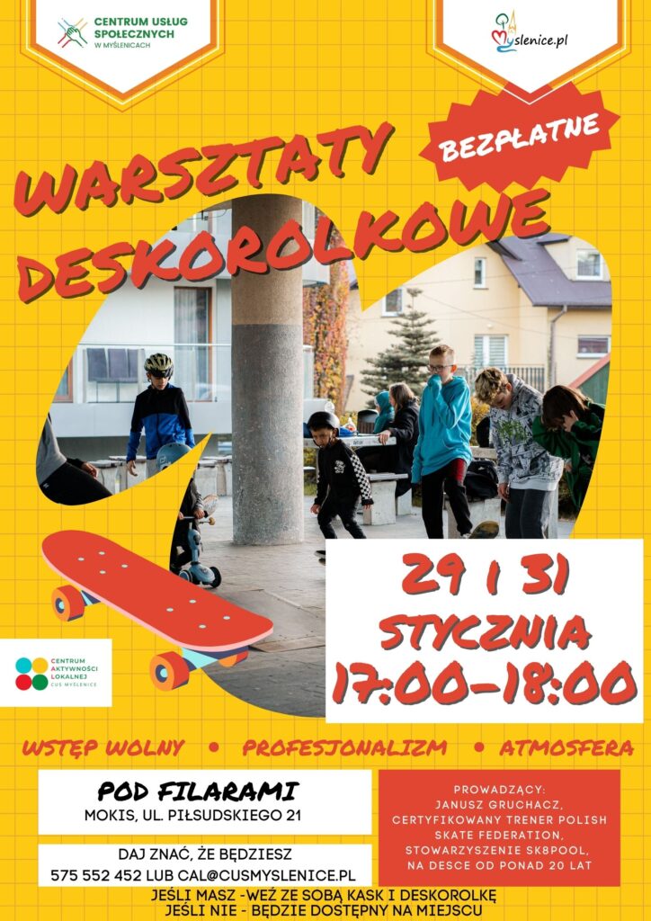 Plakat - warsztaty deskorolkowe